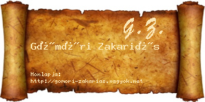 Gömöri Zakariás névjegykártya